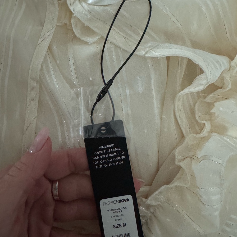 Cream Ruffle Romper - Picture 3 of 3